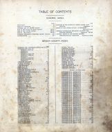 Table of Contents 001, Brown County 1911
